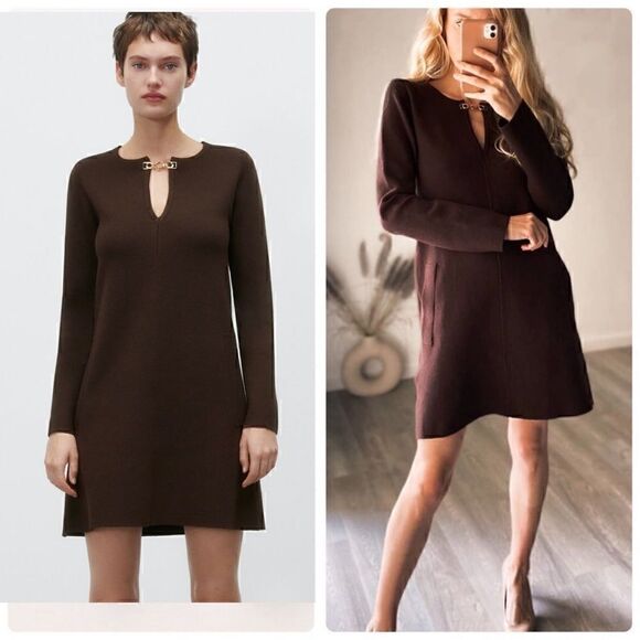 Zara Dresses & Skirts - ZARA KNIT DRESS WITH CHAINS